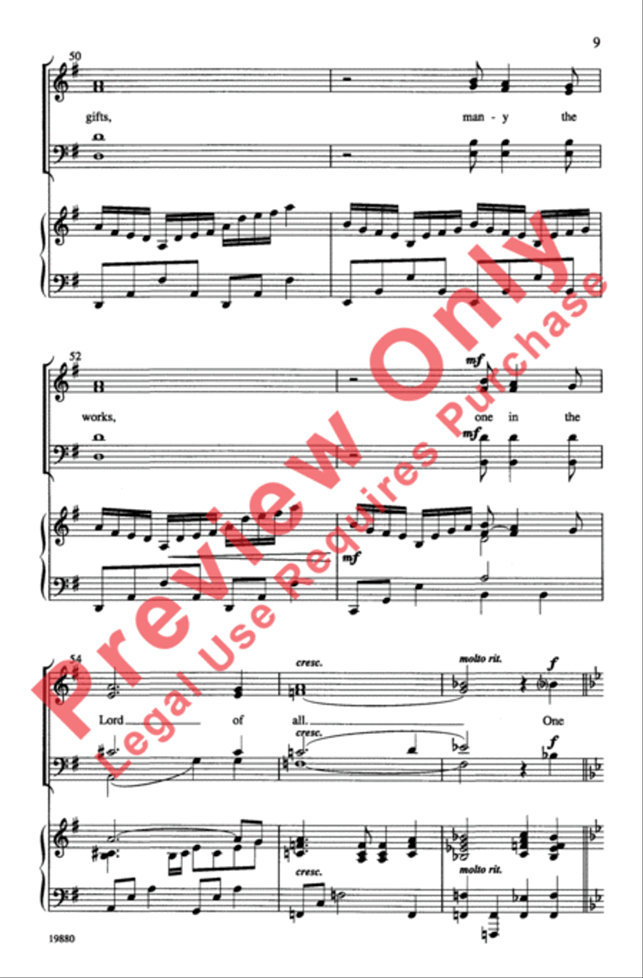 One Bread, One Body One Bread, One Body 4-Part scores gallery preview page 9