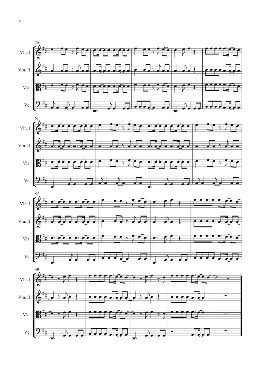 What Makes You Beautiful String Quartet scores gallery preview page 4