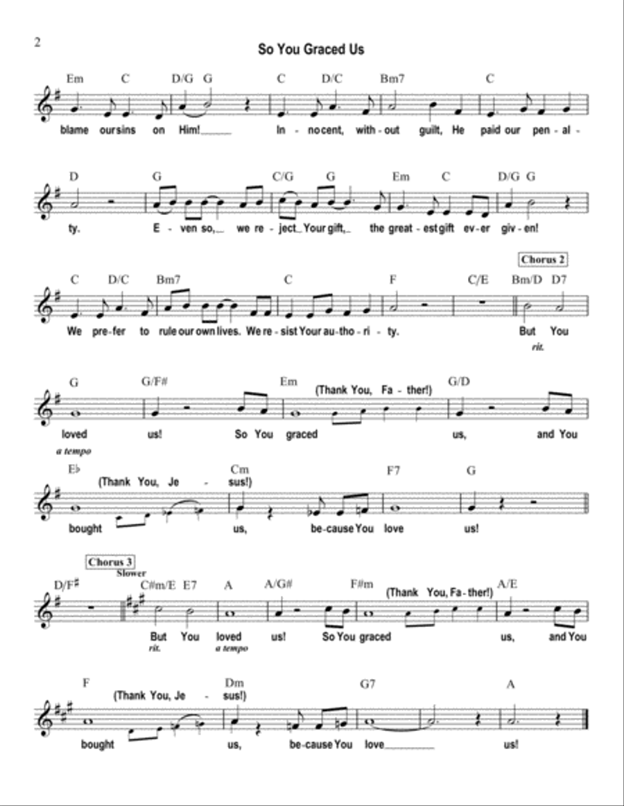 So You Graced Us Voice scores gallery preview page 6