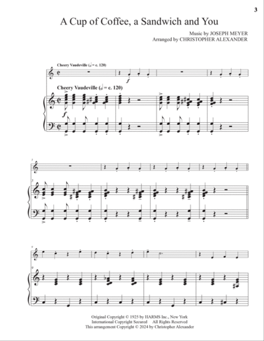A Cup of Coffee, a Sandwich and You Piano scores gallery preview page 3