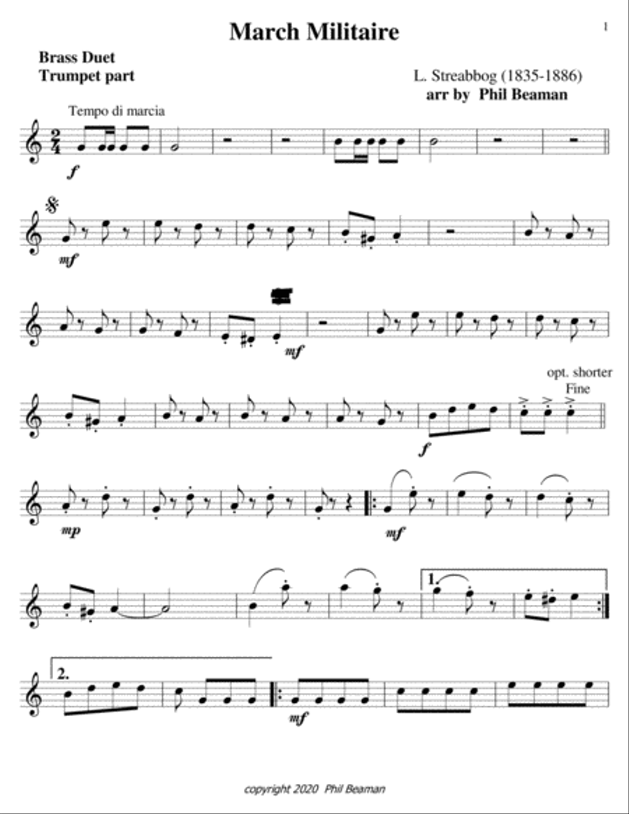 March Militaire-Brass Duet 1 Brass Duet scores gallery preview page 4