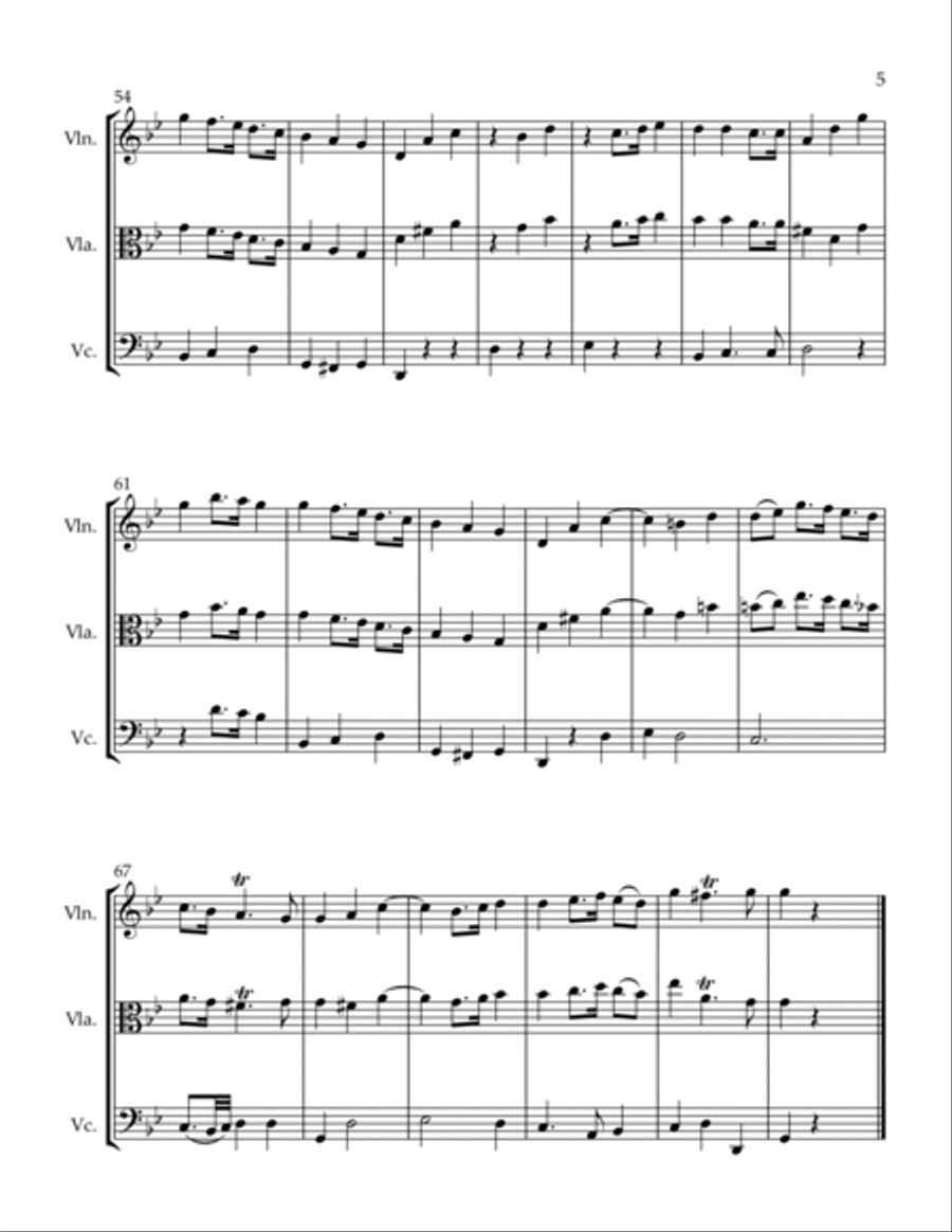 Acante et Cephise - Air String Trio scores gallery preview page 5