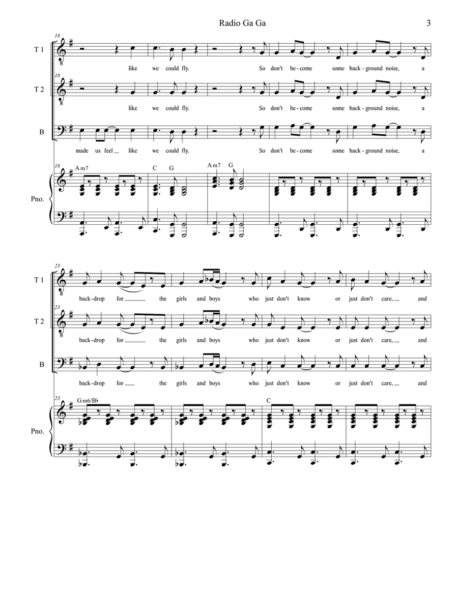 Radio Ga Ga TTB scores gallery preview page 3