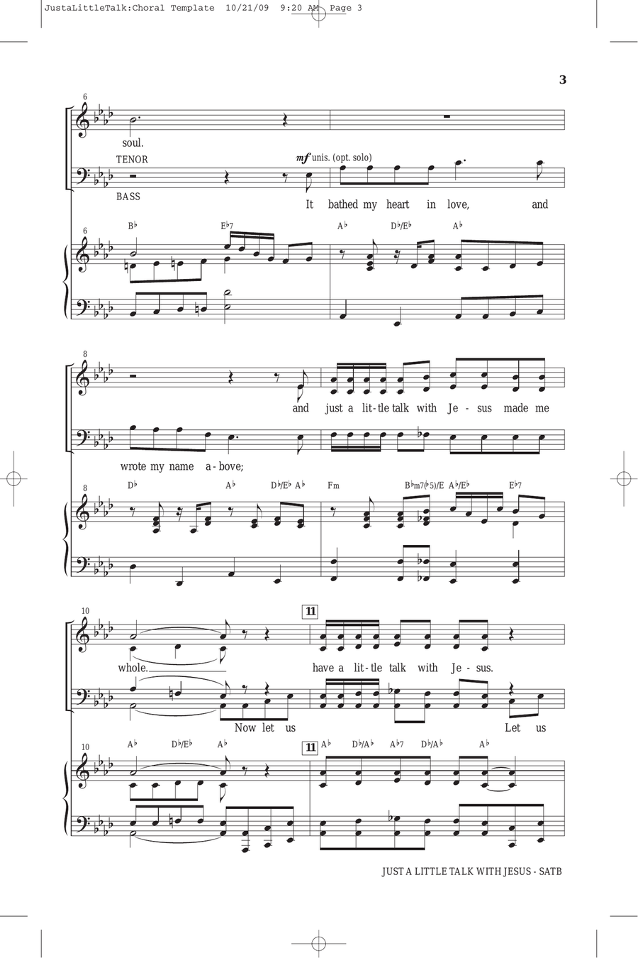 Just A Little Talk With Jesus 4-Part scores gallery preview page 2