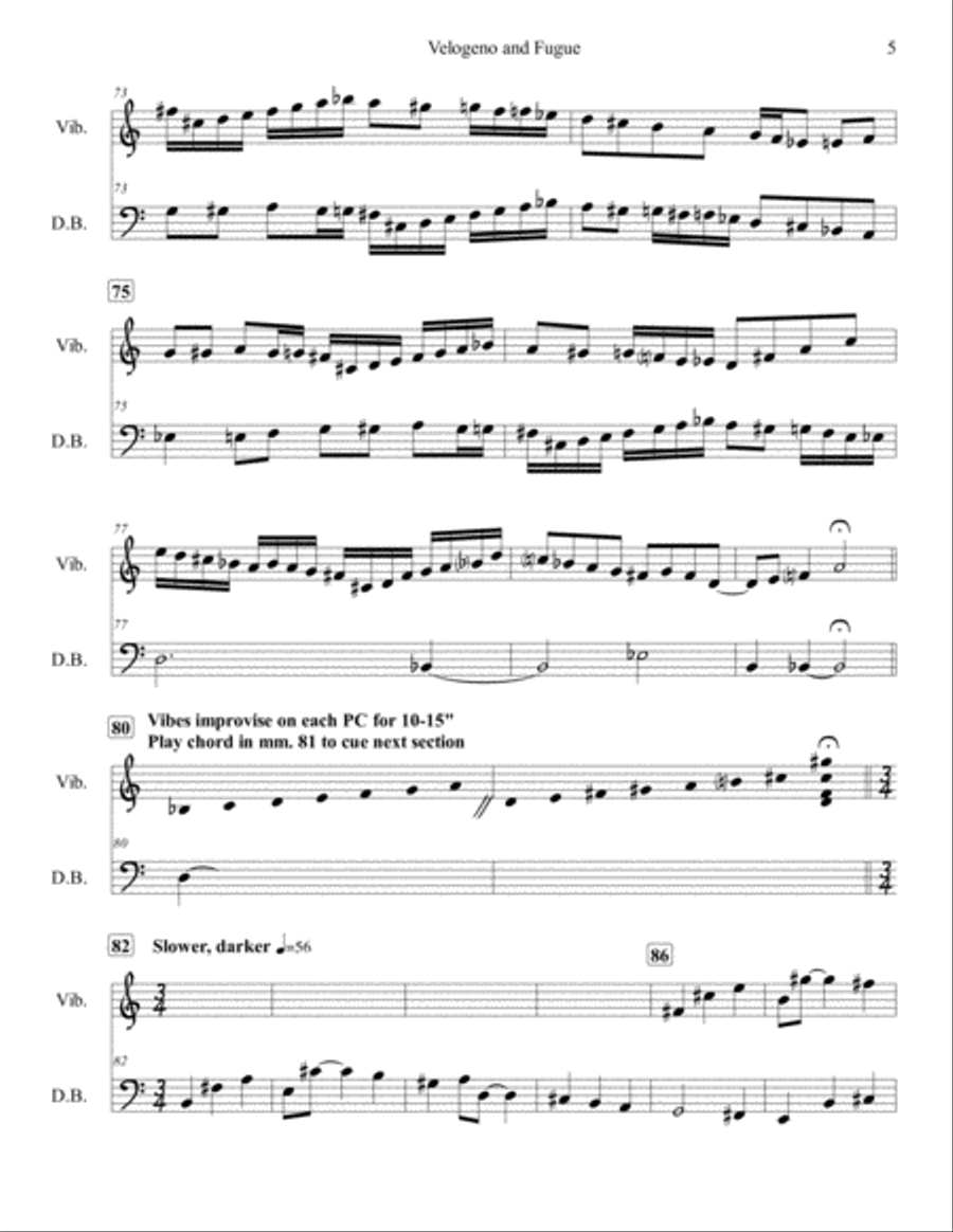 Velogeno and Fugue for Double Bass and Vibraphone Double Bass scores gallery preview page 6
