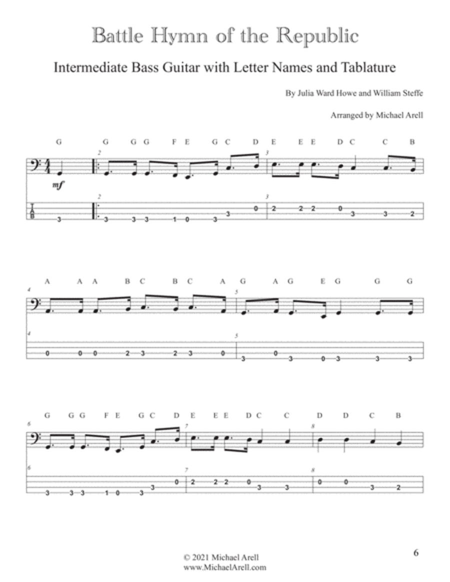 4 Intermediate Patriotic Songs for Bass Guitar image number null