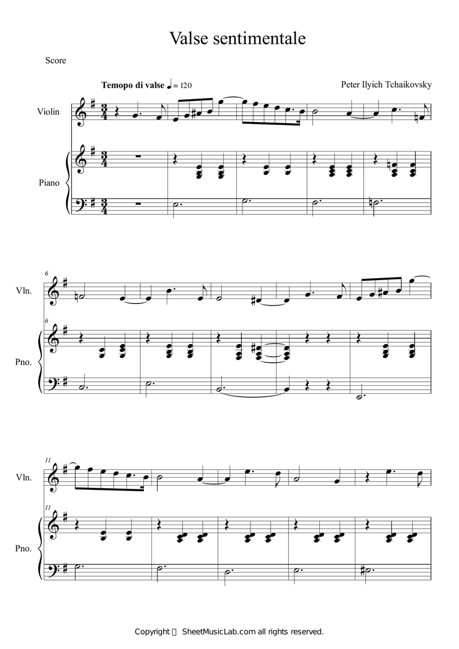 Valse sentimentale Op.51, No.6