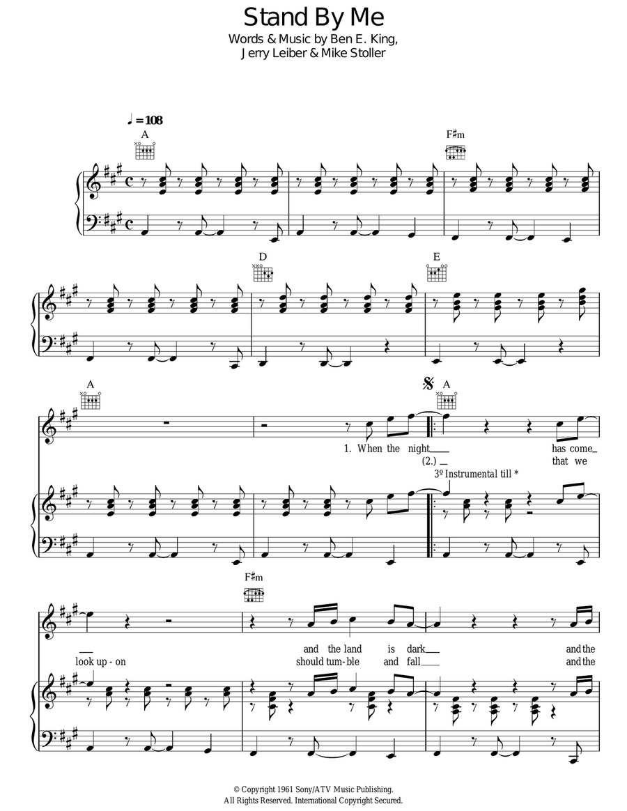 Stand By Me Acoustic Guitar scores gallery preview page 1