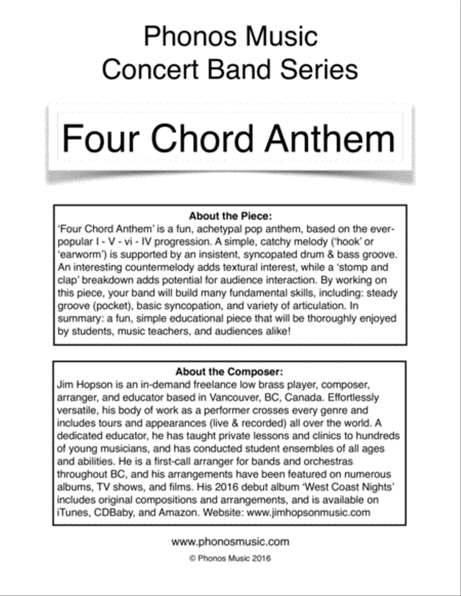 Four Chord Anthem Concert Band scores gallery preview page 2