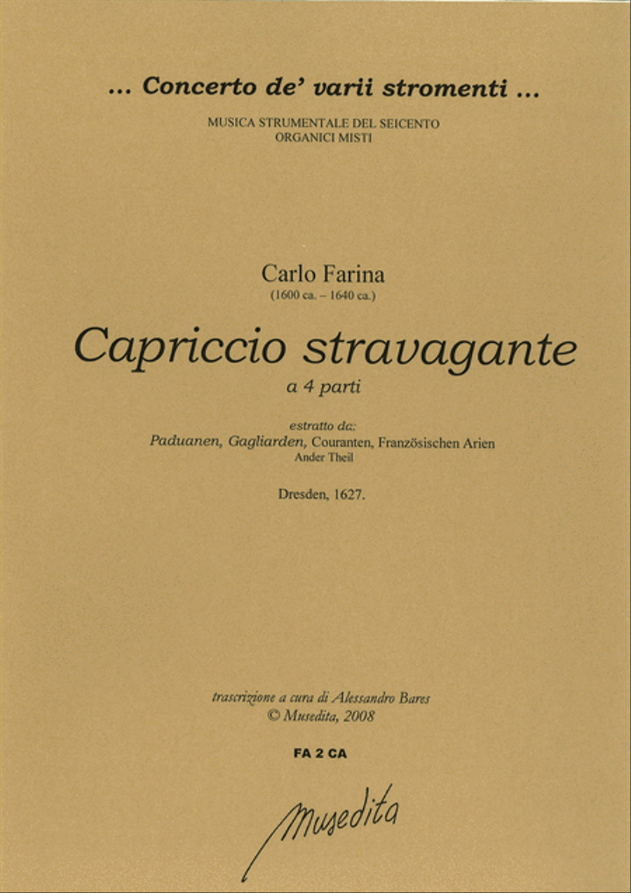 Capriccio stravagante (Dresden, 1627) 4-Part scores gallery preview page 1