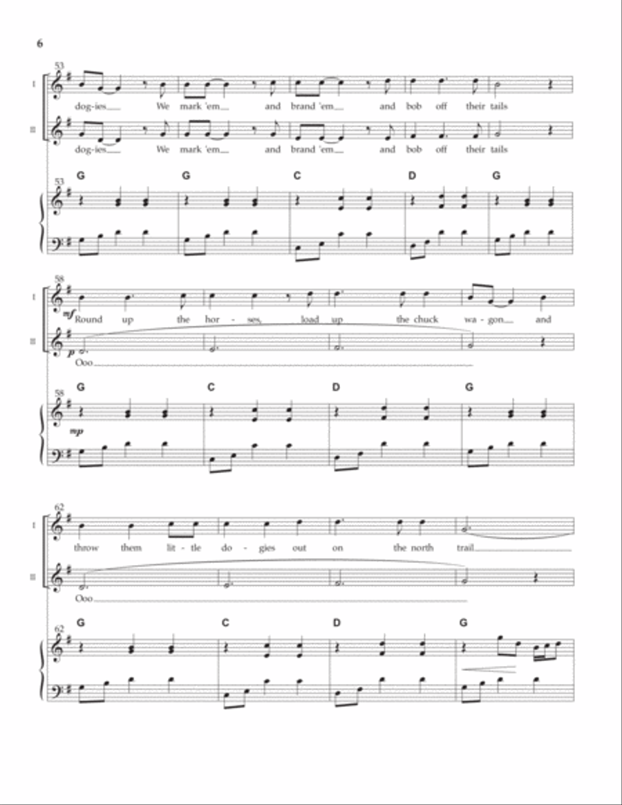 Git Along Little Dogies [Two-Part Treble] SA scores gallery preview page 6