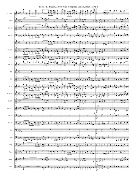 Fugue no. 22, from The Well-Tempered Clavier, Book II - Score