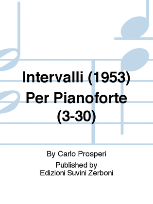 Book cover for Intervalli (1953) Per Pianoforte (3-30)