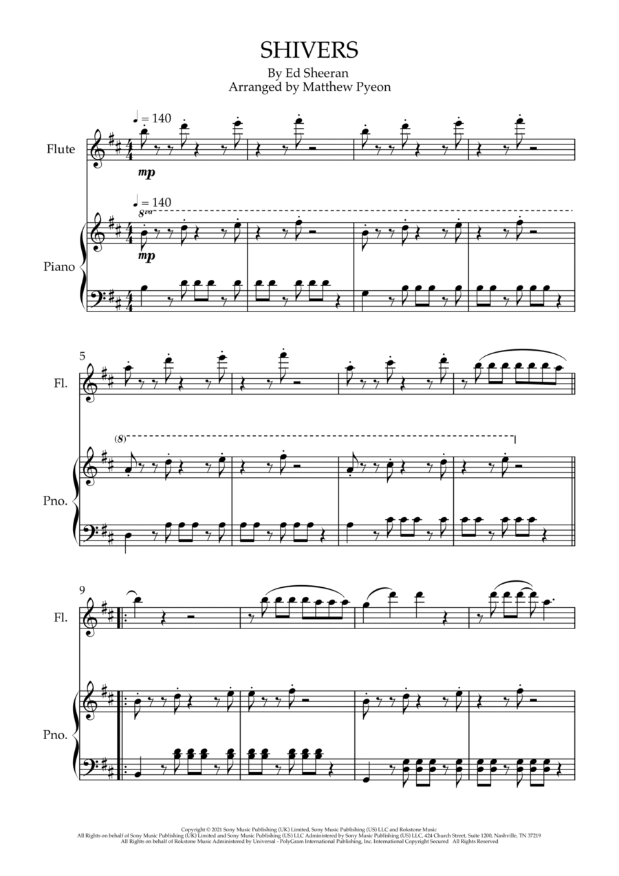 Shivers Flute Solo scores gallery preview page 1
