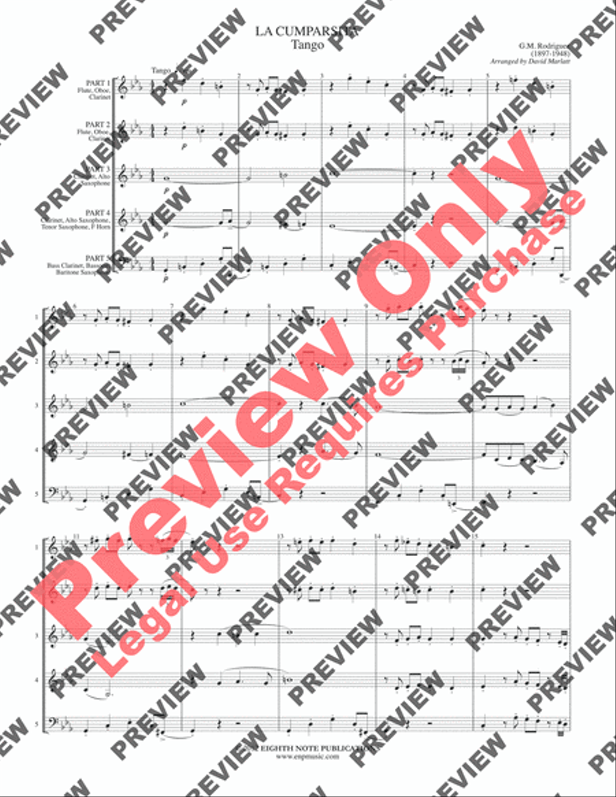 La Cumparsita La Cumparsita Woodwind Ensemble scores gallery preview page 3