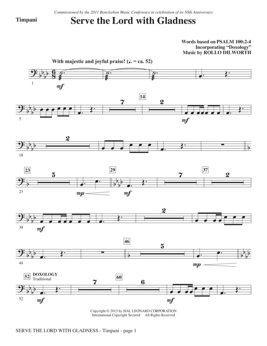 Serve the Lord with Gladness - Timpani Choir scores gallery preview page 1