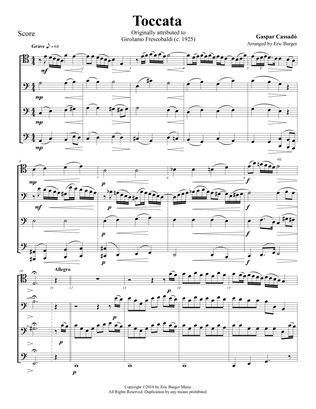 Toccata (Frescobaldi) for Trombone or Low Brass Quartet