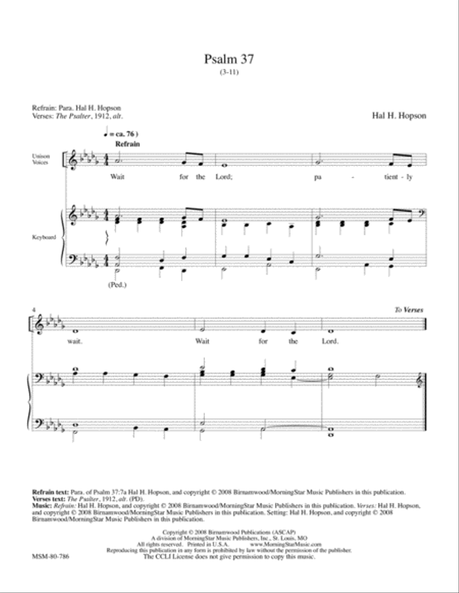 Psalm 37 4-Part scores gallery preview page 1