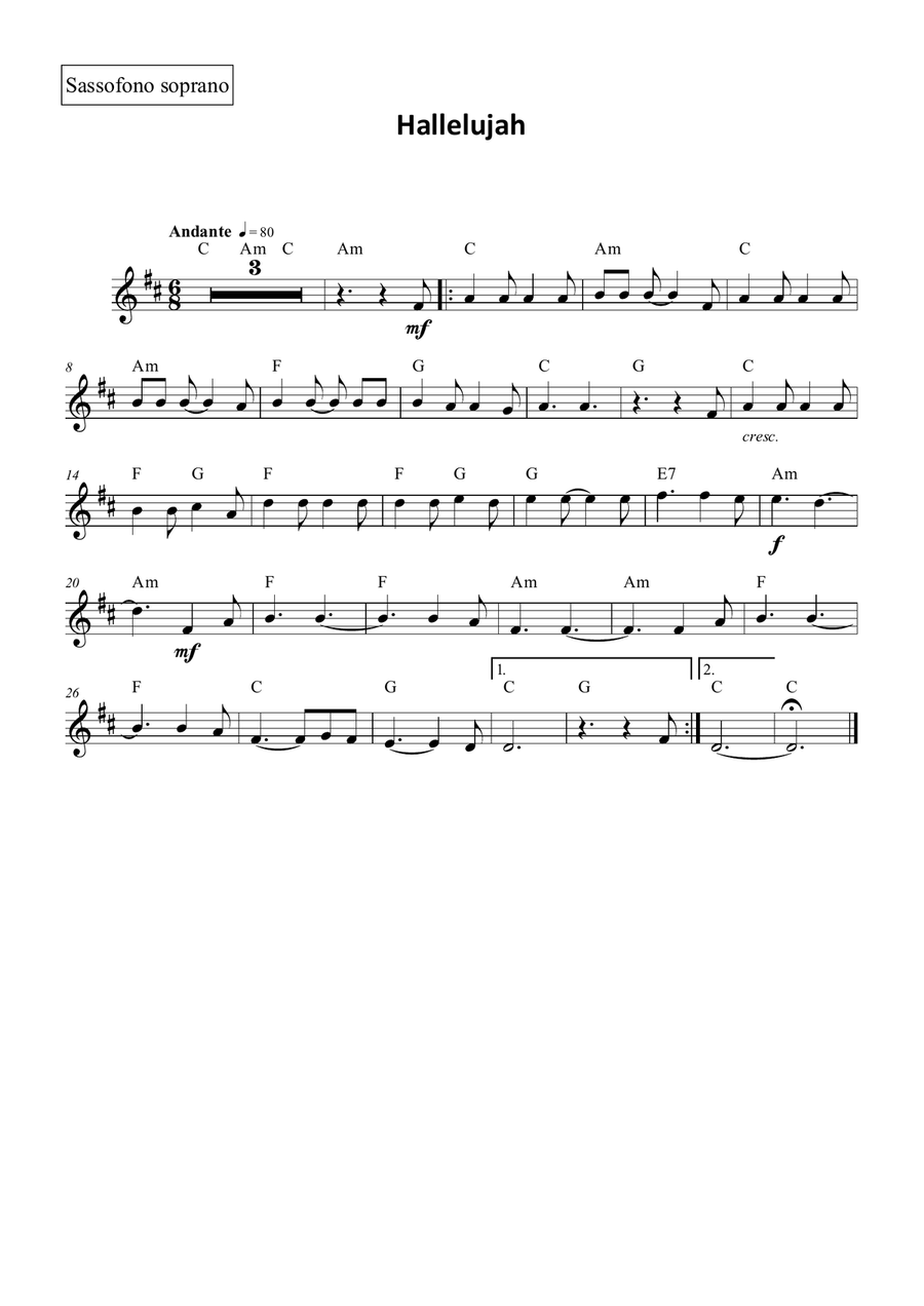 Hallelujah Saxophone Quintet scores gallery preview page 5
