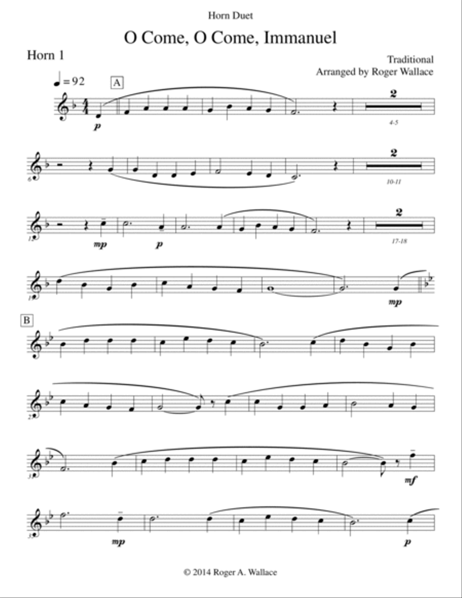O Come, O Come, Immanuel (Emmanuel) Brass Duet scores gallery preview page 4