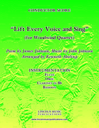 Book cover for Lift Every Voice and Sing (for Woodwind Quartet)