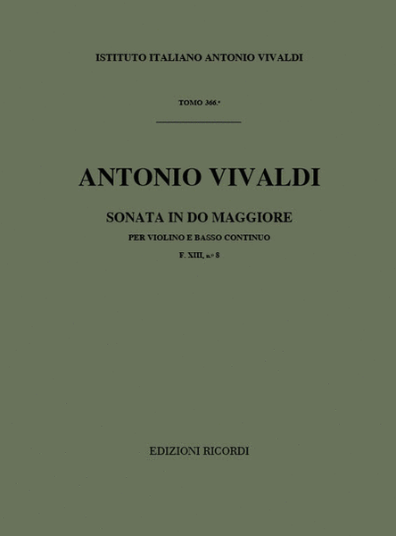 Sonata in Do Maggiore per Violino e BC RV 3