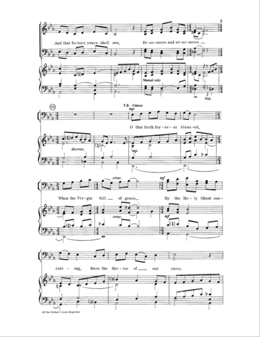 Of the Father's Love Begotten 4-Part scores gallery preview page 3