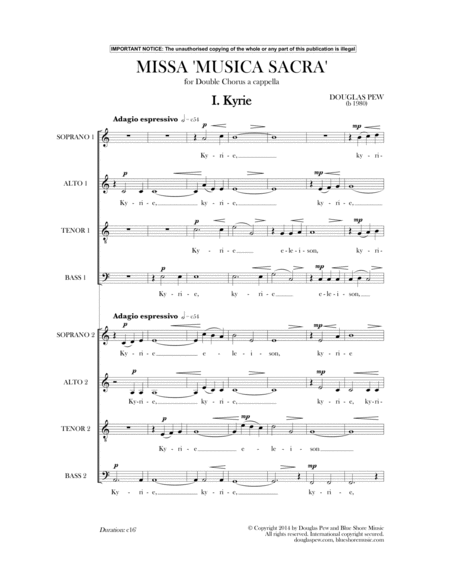 Missa Musica Sacra, Double Chorus a cappella image number null