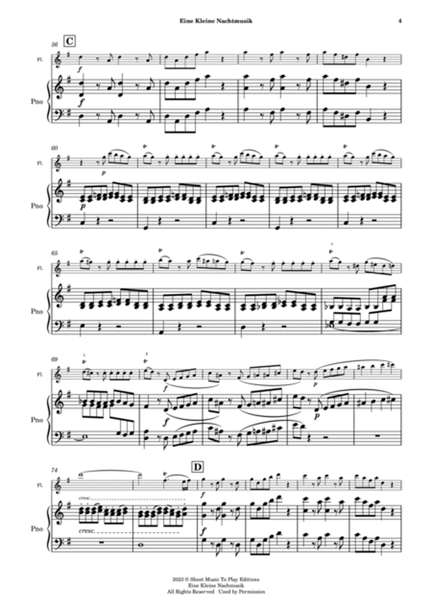Eine Kleine Nachtmusik (1 mov.) - Flute and Piano (Full Score and Parts) image number null