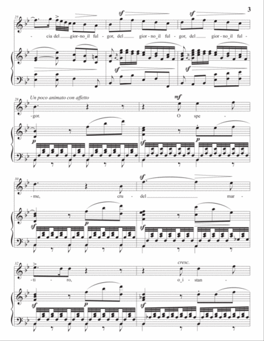 PICCINNI: O notte, O Dea del mistero (transposed to G minor) Voice scores gallery preview page 4