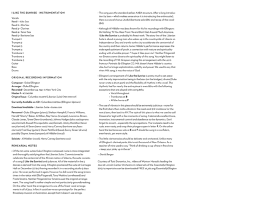 I Like the Sunrise (from the Liberian Suite): Score Jazz Ensemble scores gallery preview page 4