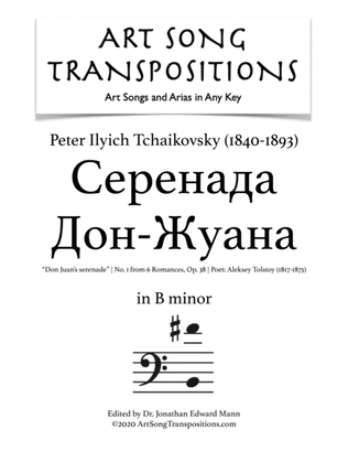 Book cover for TCHAIKOVSKY: Серенада Дон-Жуана, Op. 38 no. 1 (transposed to B minor, bass clef)