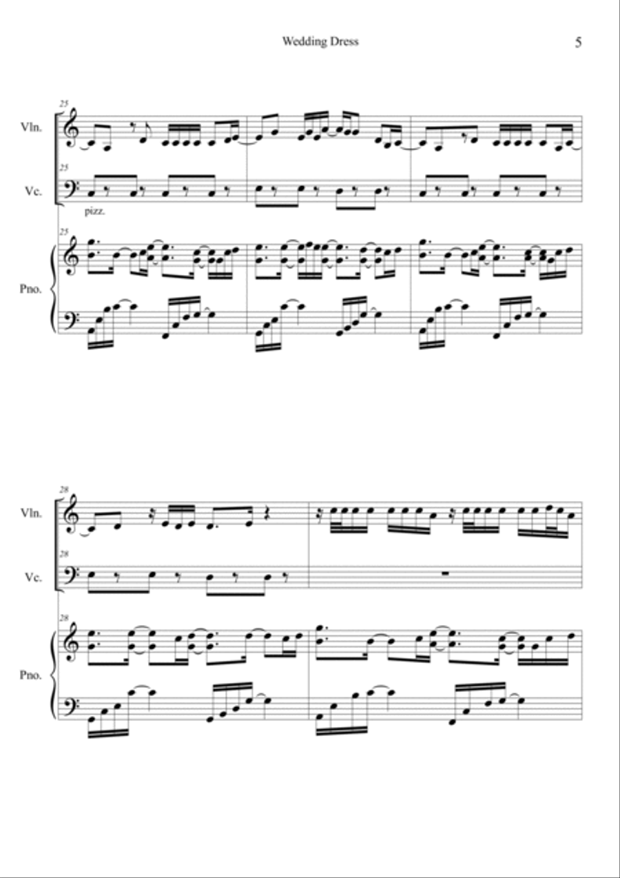 Wedding Dress Piano Trio scores gallery preview page 5