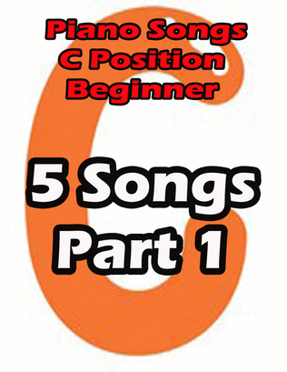 Book cover for Piano songs in C position part 1
