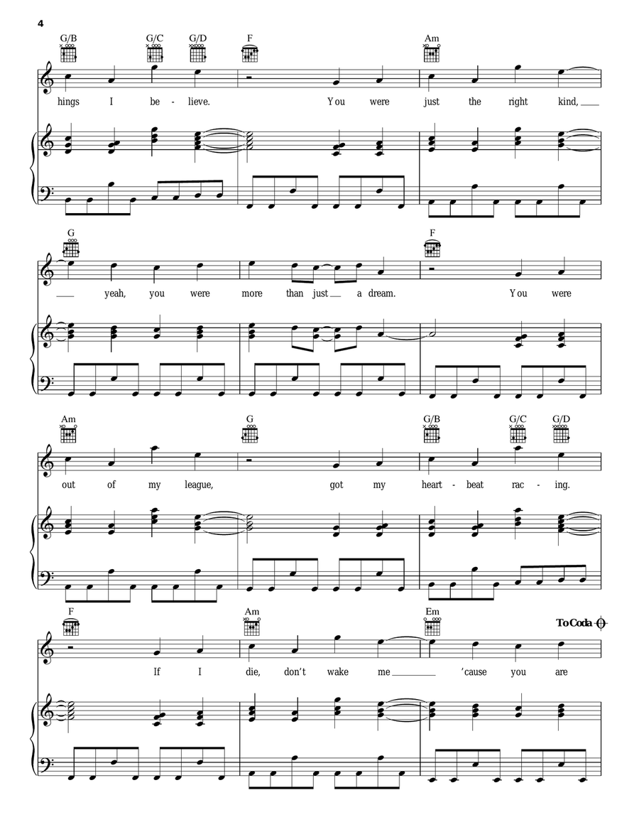 Out Of My League Piano, Vocal, Guitar scores gallery preview page 4