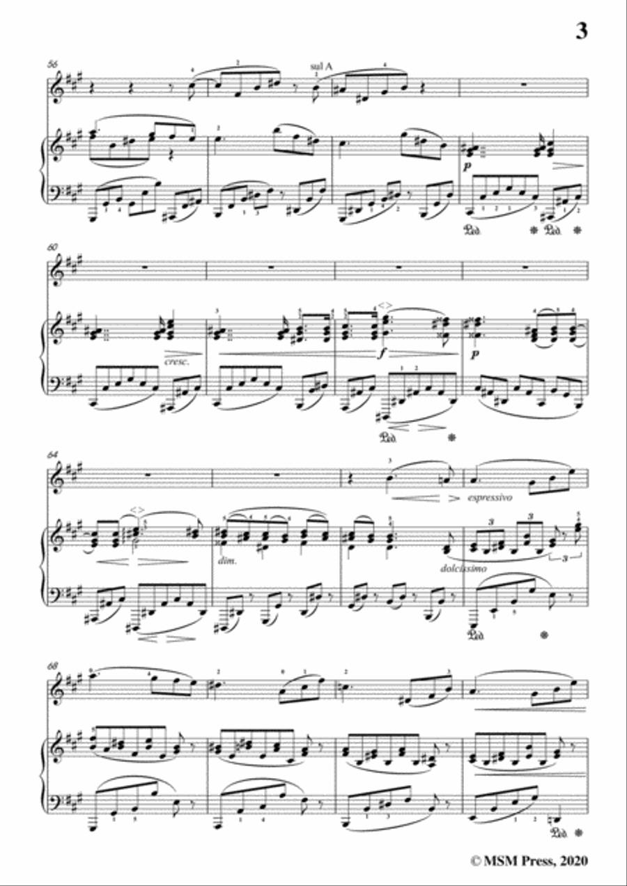 Brahms-Violin Sonata No. 2 in A Major,Op.100,for Violin and Piano Violin Solo scores gallery preview page 5
