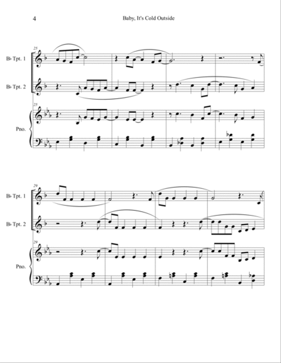 Baby, It's Cold Outside Trumpet Duet scores gallery preview page 4