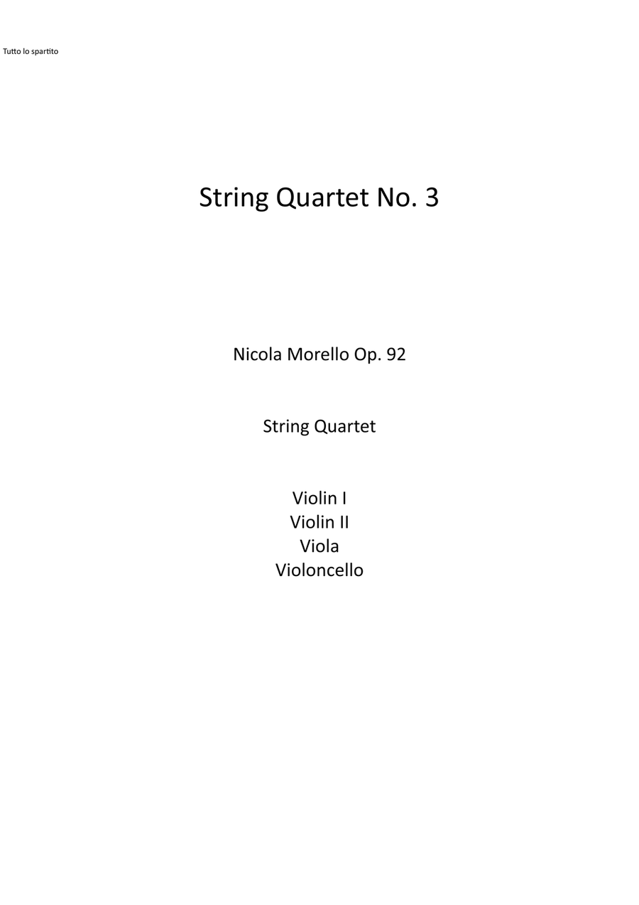 String Quartet No. 3 String Quartet - Digital Sheet Music
