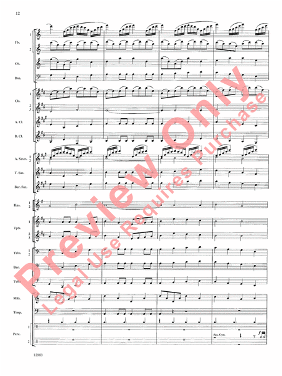Sailing Songs Concert Band scores gallery preview page 13