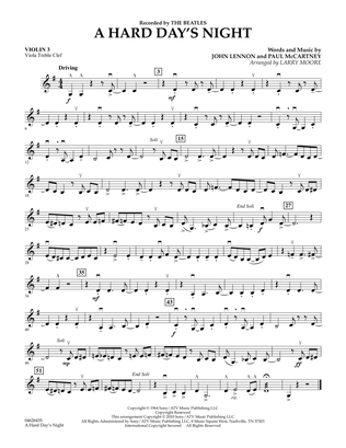 A Hard Day's Night - Violin 3 (Viola Treble Clef)