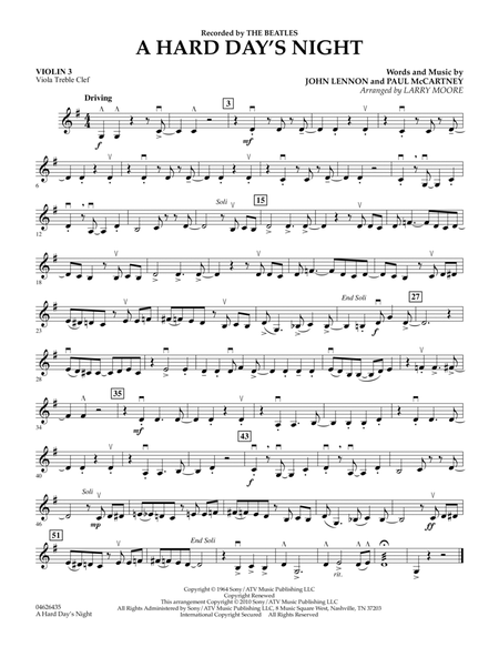 A Hard Day's Night - Violin 3 (Viola Treble Clef)