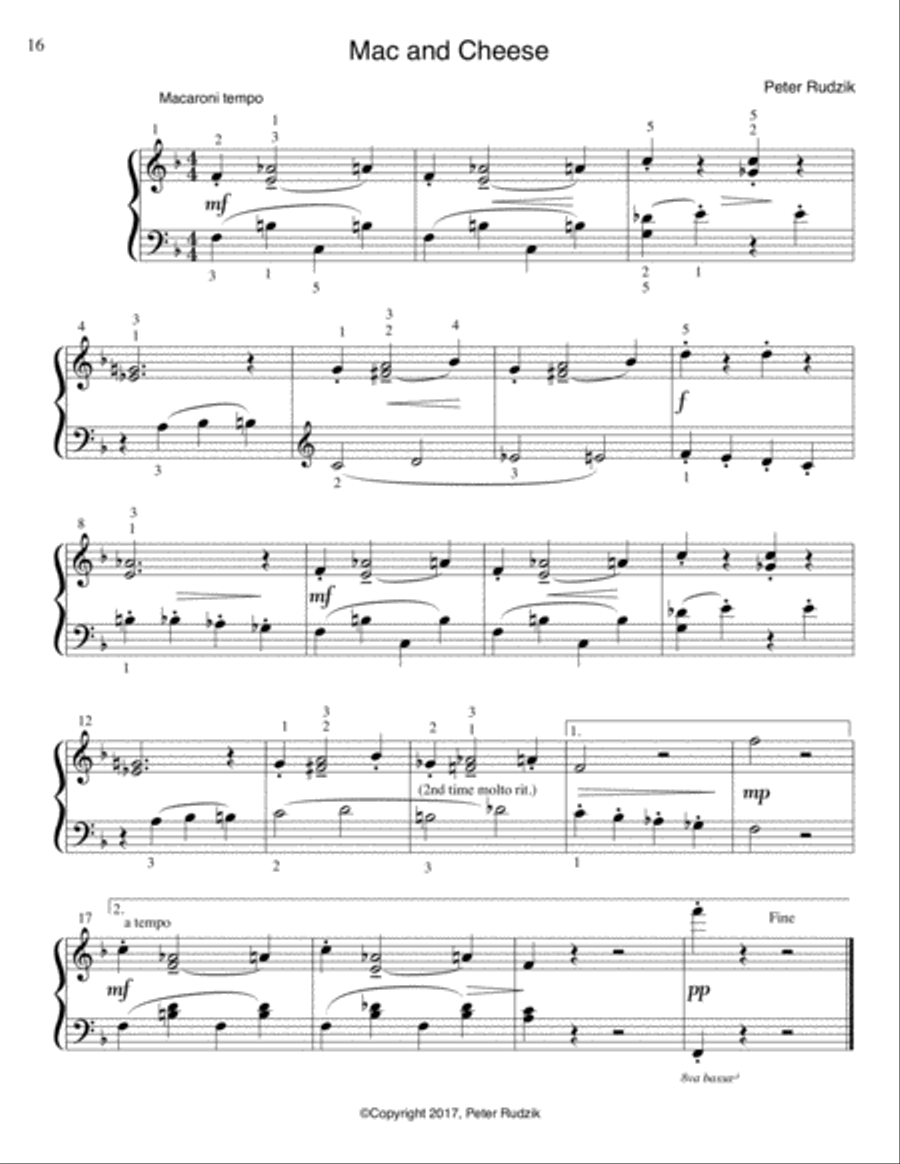 Easy as Pie - Mac and Cheese Easy Piano scores gallery preview page 2