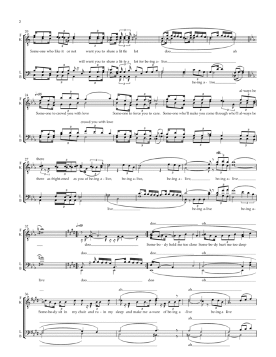 Being Alive Being Alive TTBB scores gallery preview page 2