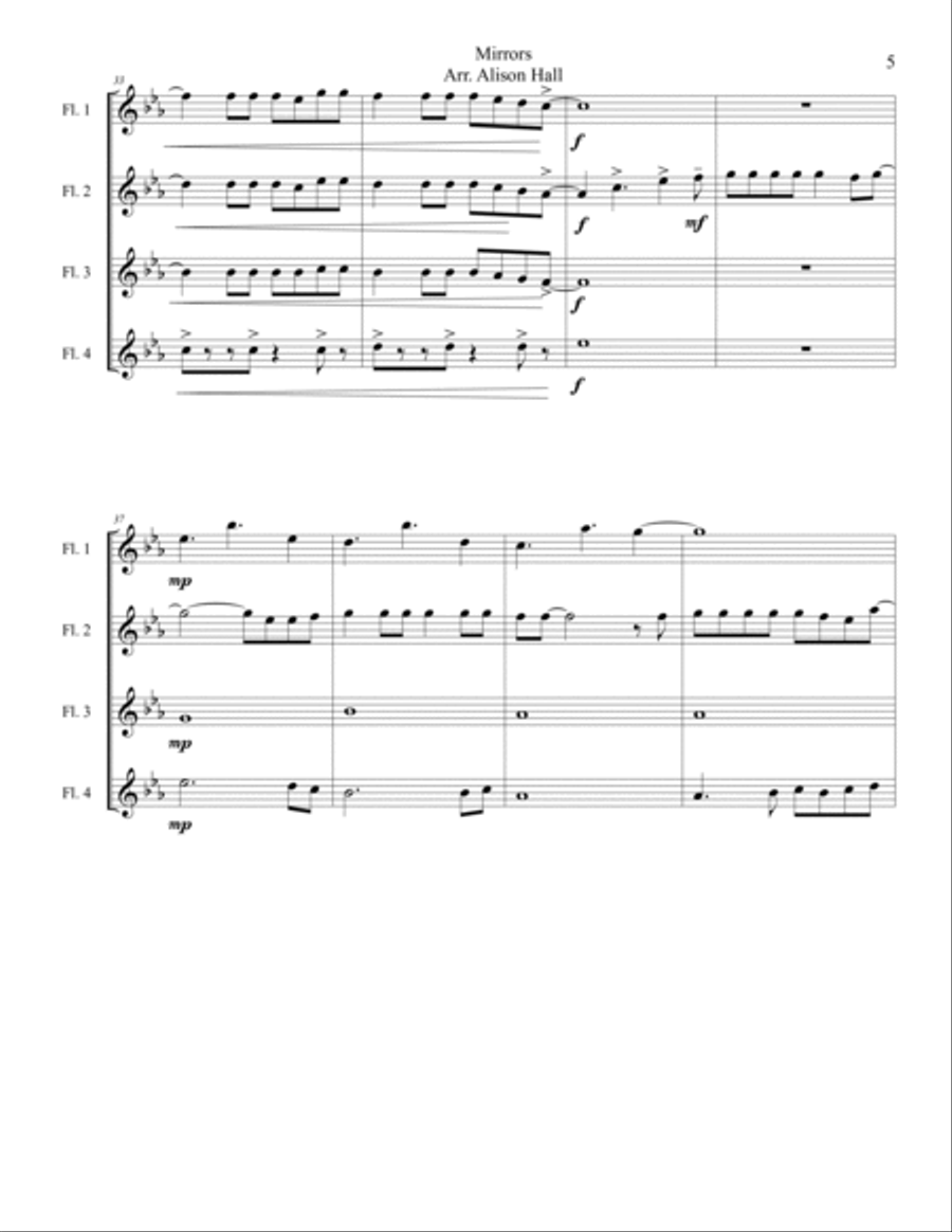 Mirrors Woodwind Quartet scores gallery preview page 5