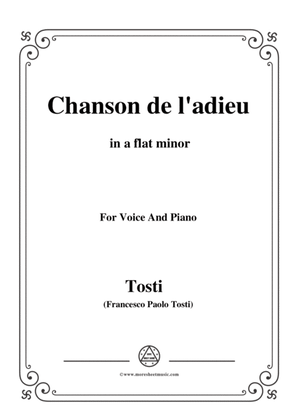 Tosti-Chanson de l'adieu in a flat minor,for voice and piano