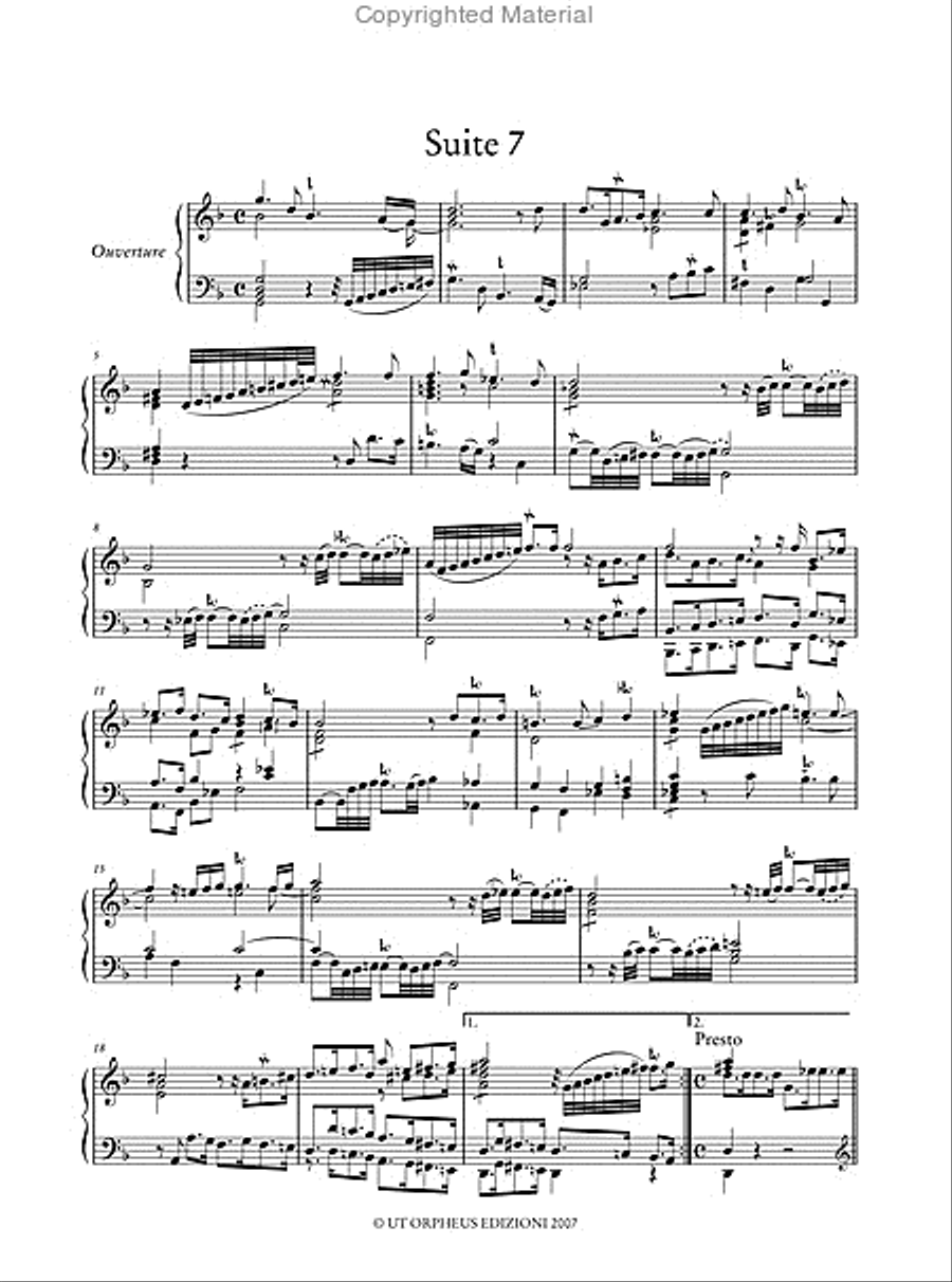 8 Suites for Keyboard (1720) HWV 426-433 ‘mises dans une autre applicature pour la facilité de la main’ by Gottlieb Muffat (1736) Harpsichord scores gallery preview page 8