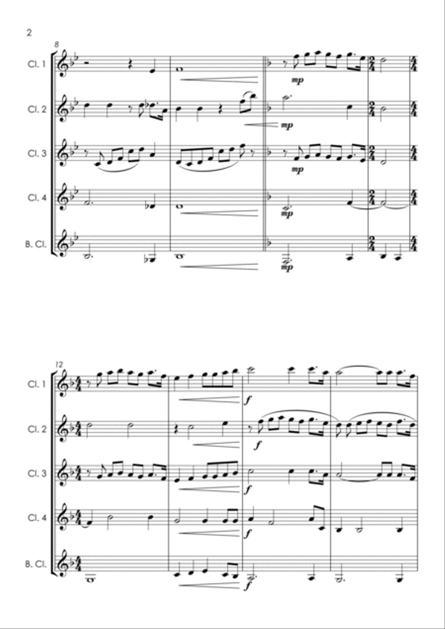 Nessun Dorma - clarinet quintet Clarinet Quintet scores gallery preview page 6