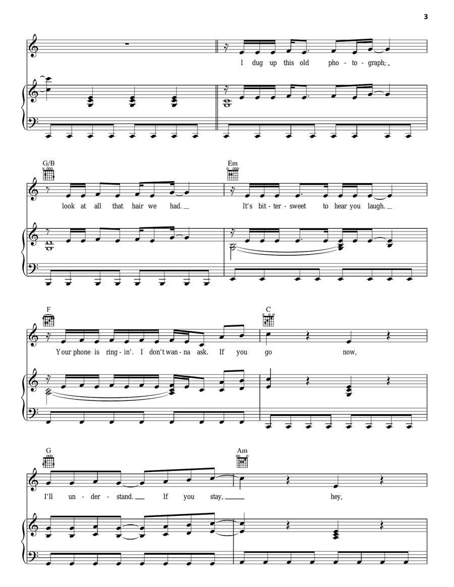 (You Want To) Make A Memory Piano, Vocal, Guitar scores gallery preview page 3