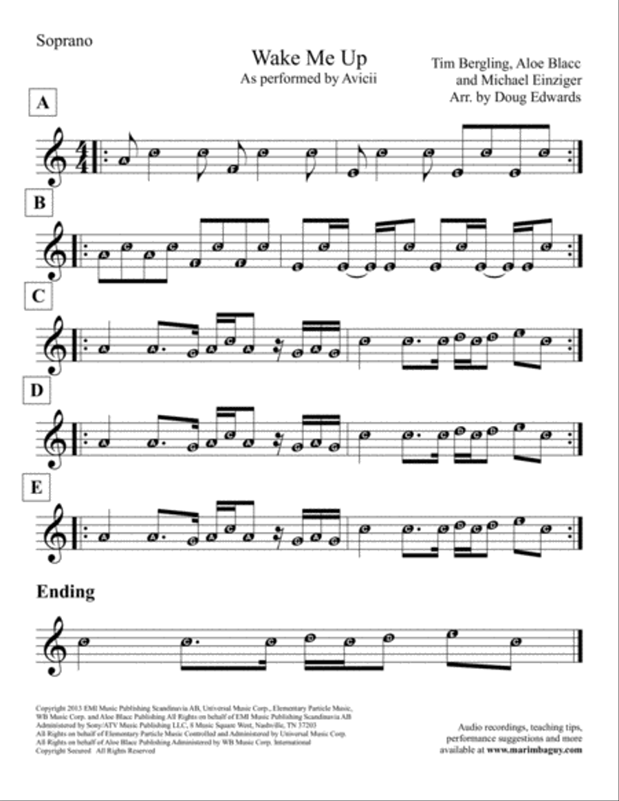 Wake Me Up Percussion Ensemble scores gallery preview page 4