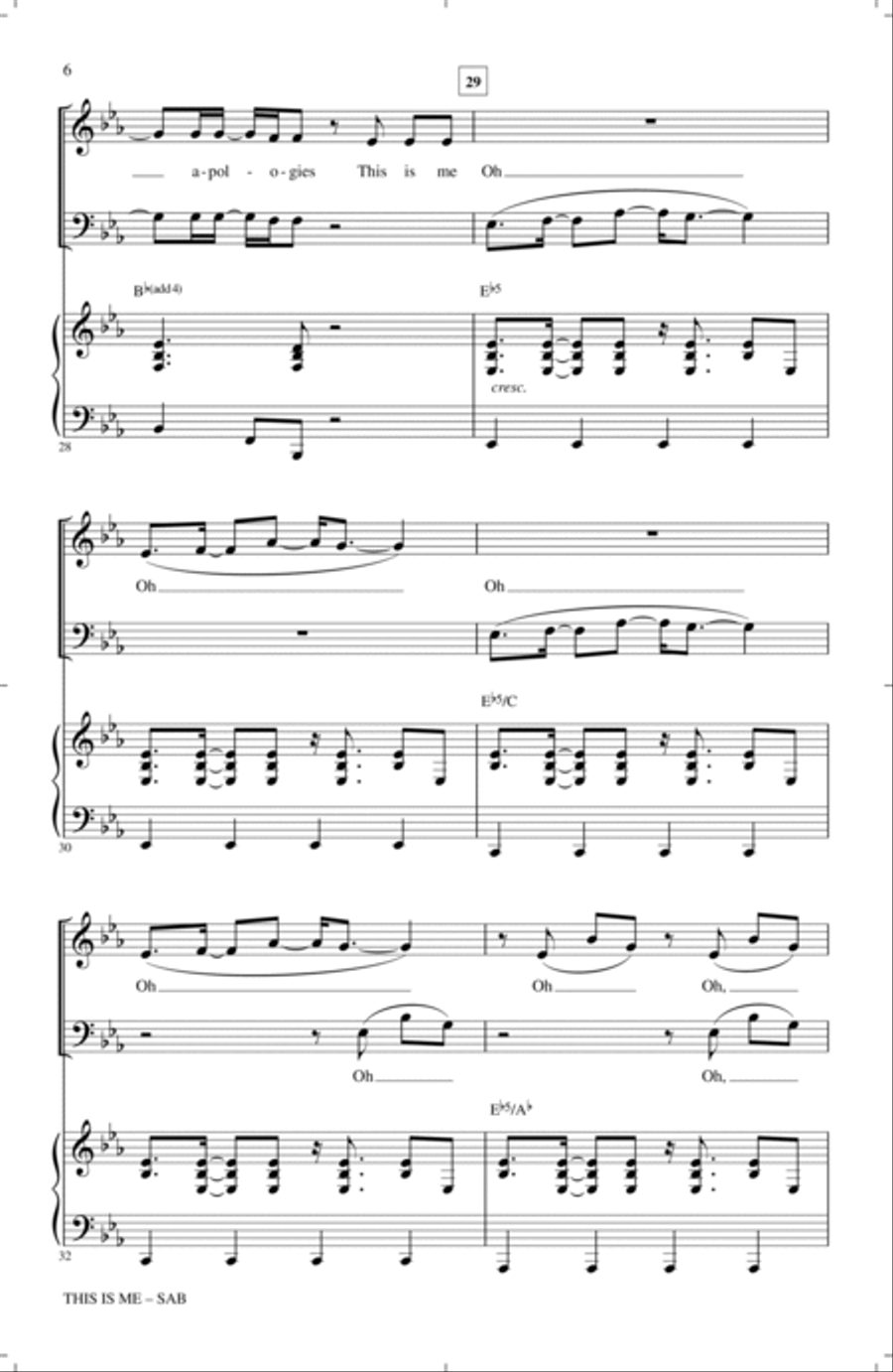 This Is Me (from The Greatest Showman) (arr. Mac Huff) 3-Part scores gallery preview page 5